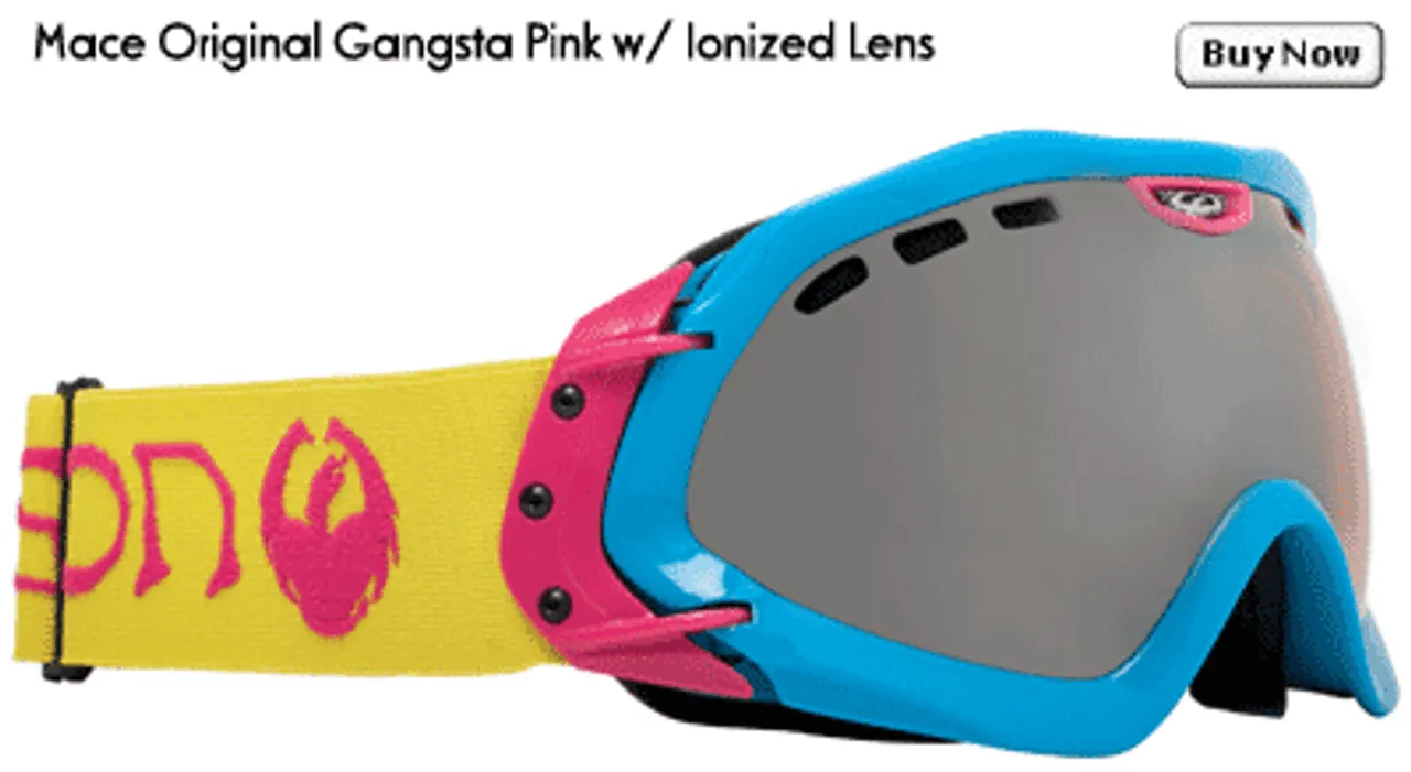 Dragon Mace Original Gangsta Pink Goggles w/ Ionized Lens