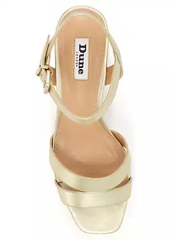 Dune London Molten Gold Leather Mid-Platform Sandals | Grattan