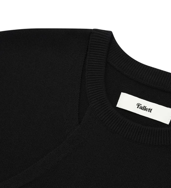 Fallett  |Street Style U-Neck Plain Cotton Logo V-neck & Crew neck