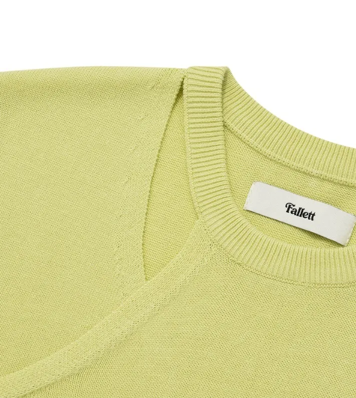 Fallett  |Street Style U-Neck Plain Cotton Logo V-neck & Crew neck