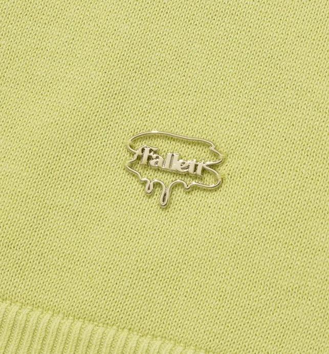 Fallett  |Street Style U-Neck Plain Cotton Logo V-neck & Crew neck