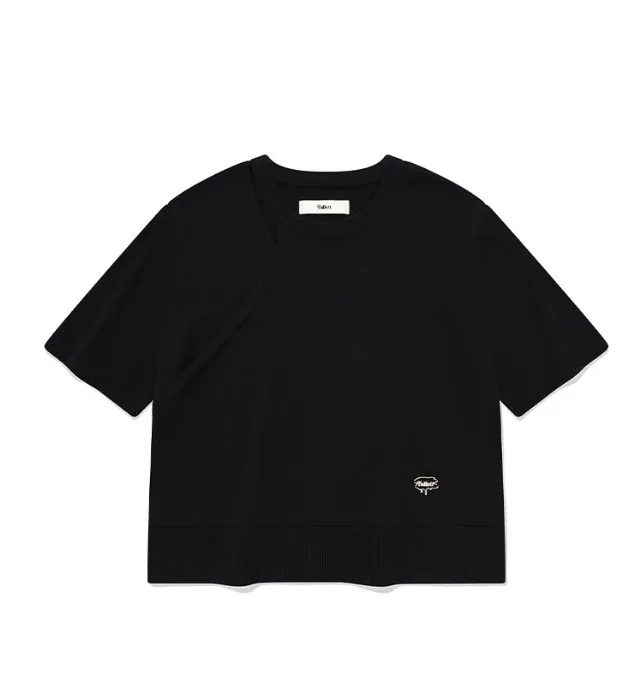 Fallett  |Street Style U-Neck Plain Cotton Logo V-neck & Crew neck