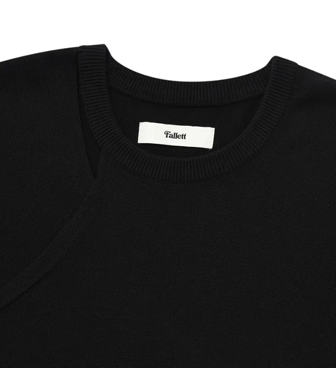 Fallett  |Street Style U-Neck Plain Cotton Logo V-neck & Crew neck