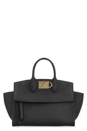 FERRAGAMO Black Pebbled Leather Handbag for Women - FW23 Collection