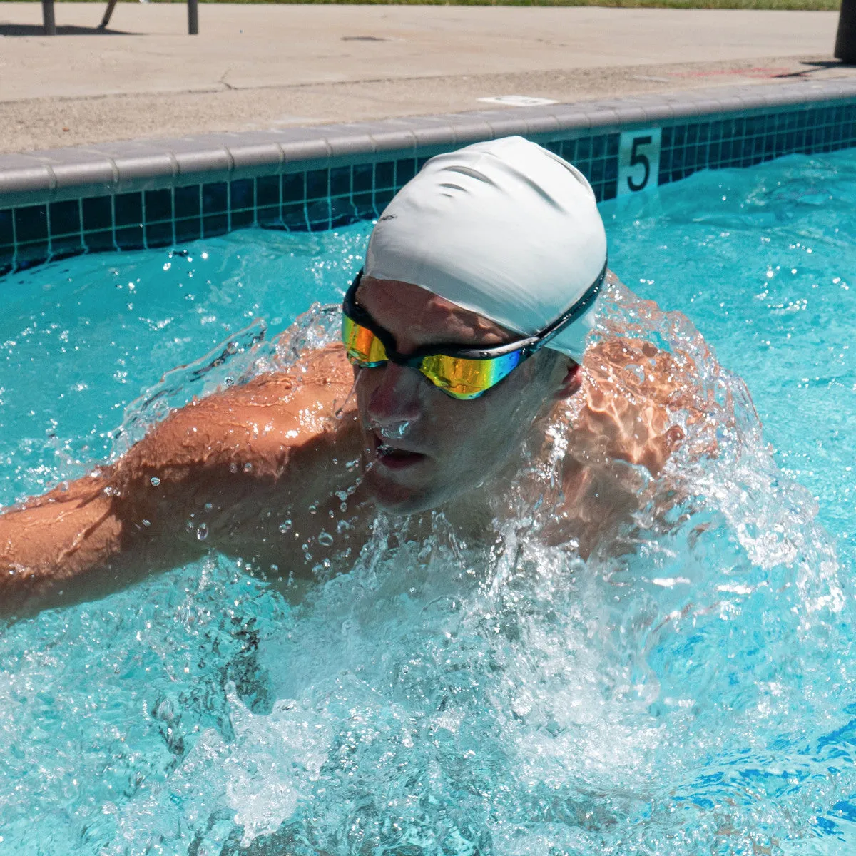 Finis Hayden Low-Profile Swim Goggles - Orange Mirror/Black