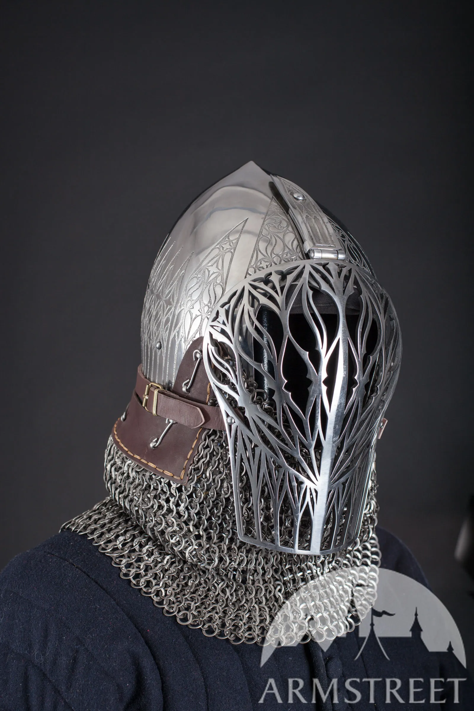 Foliate Medieval Helmet Visor