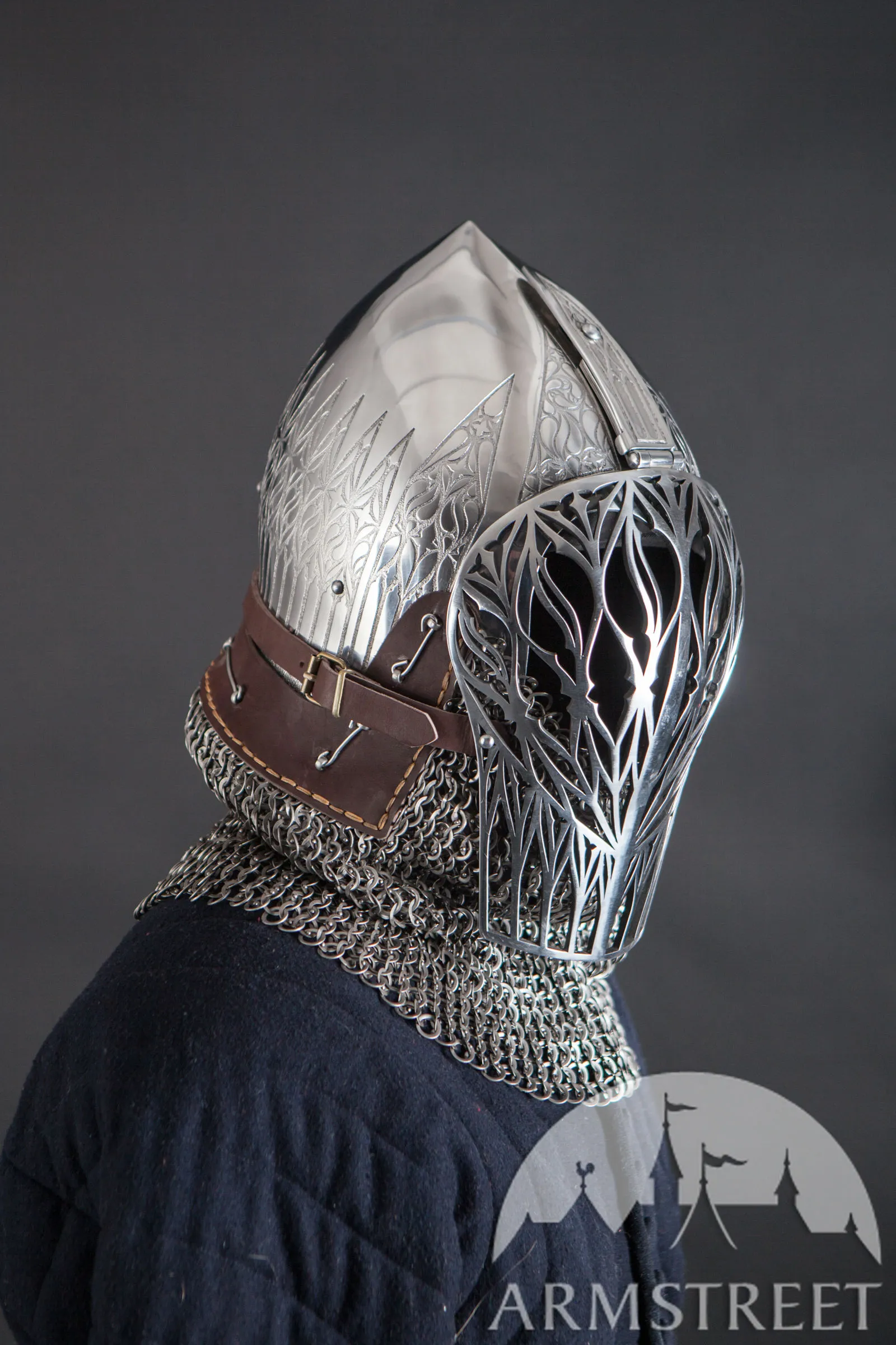 Foliate Medieval Helmet Visor