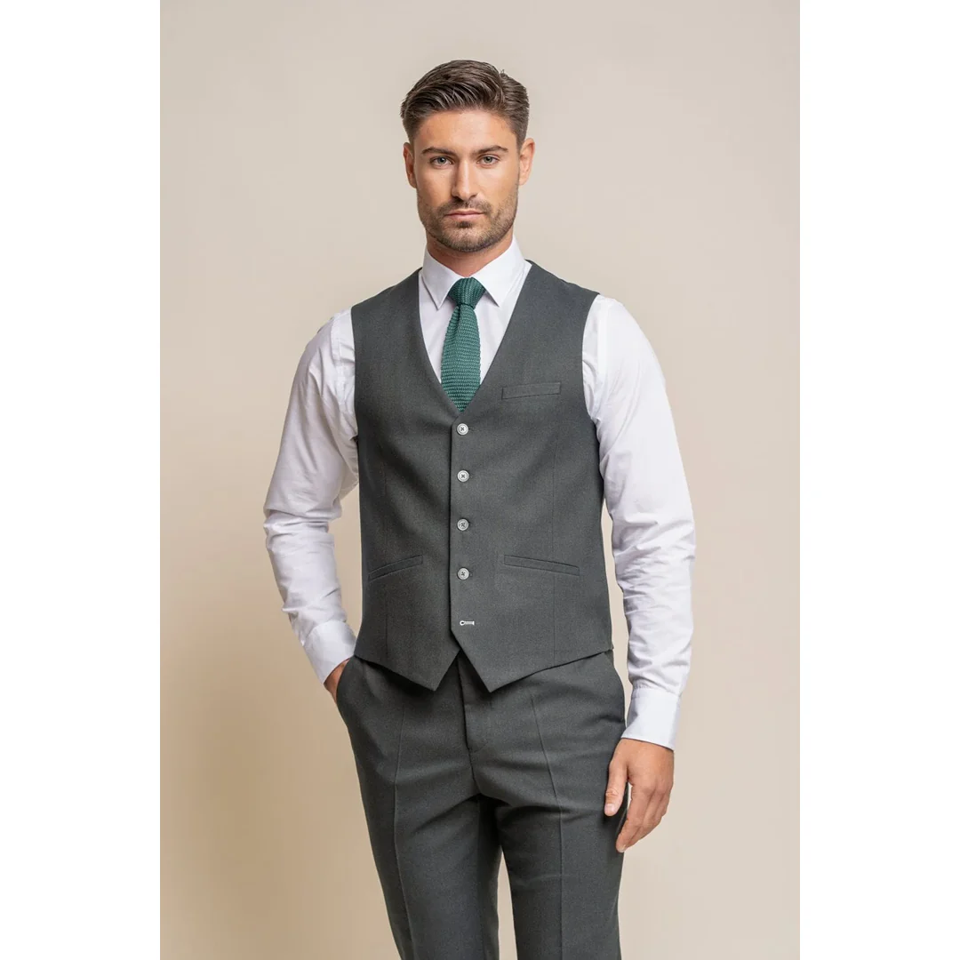 Furious - Men's Dark Olive Formal Waistcoat