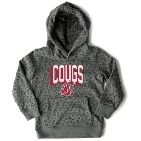 Gameday Couture  Washington State Cougars Girls Youth Black Running Wild Leopard Print Pullover Hoodie