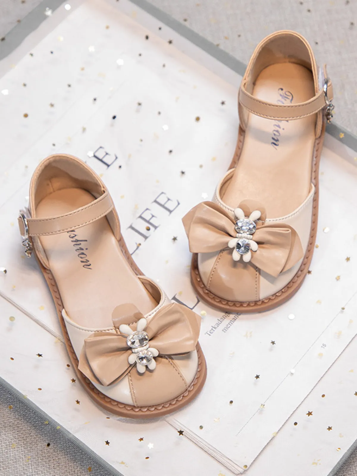 Girls Charming Bow Gem Sandals by Liv and Mia