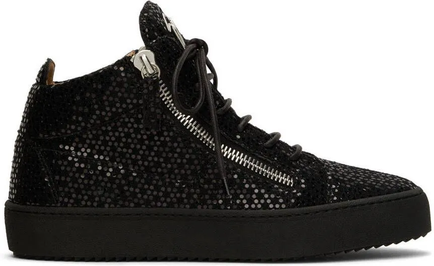 Giuseppe Zanotti Black & Gold Kriss Sneakers