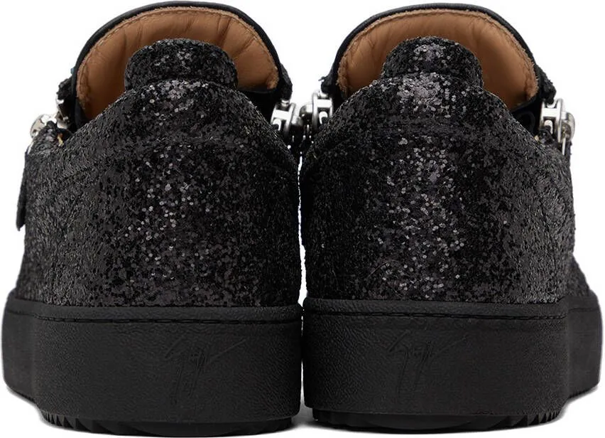 Giuseppe Zanotti Black Glitter Frankie Sneakers