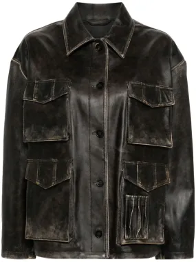 Golden Goose DB Leonor Leather Jacket Brown | Luxury and style at your fingertips