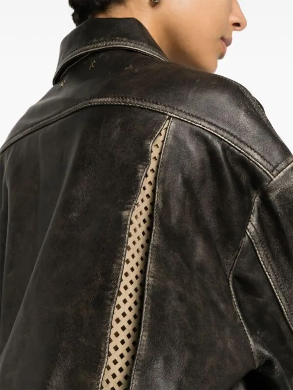 Golden Goose DB Leonor Leather Jacket Brown | Luxury and style at your fingertips