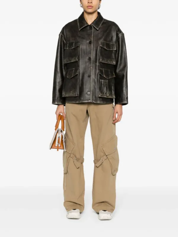 Golden Goose DB Leonor Leather Jacket Brown | Luxury and style at your fingertips