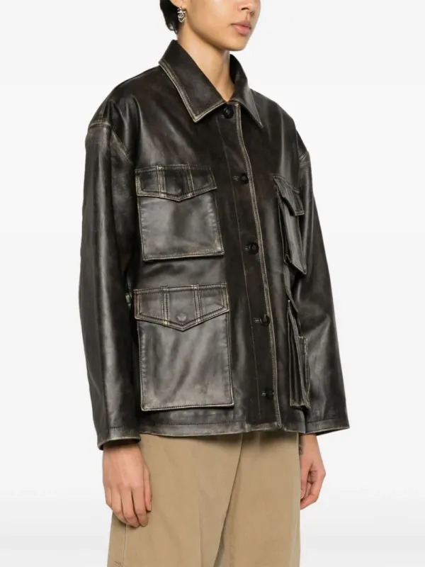 Golden Goose DB Leonor Leather Jacket Brown | Luxury and style at your fingertips