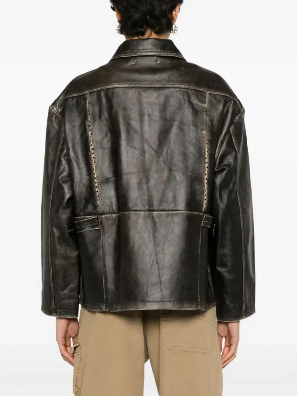 Golden Goose DB Leonor Leather Jacket Brown | Luxury and style at your fingertips