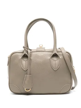 GOLDEN GOOSE Elegant Olive Leather Handbag with Gold-Tone Accents