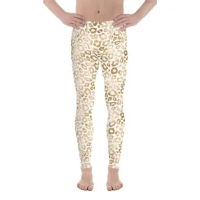 Golden Leopard Print Men's Leggings