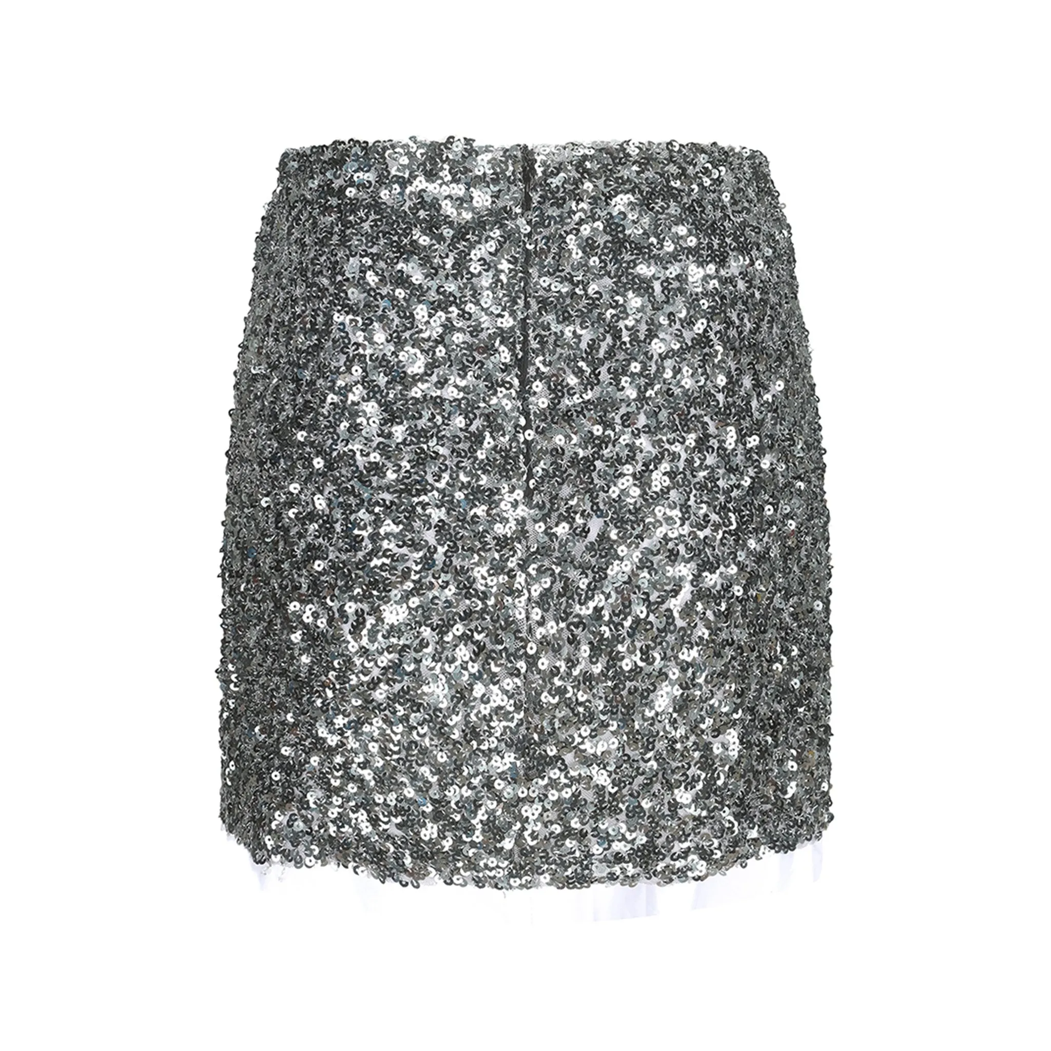 Gray Sequined Skirt-