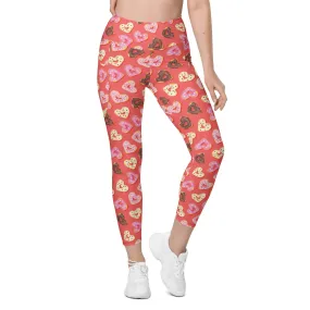 Heart Doughnuts Leggings With Pockets