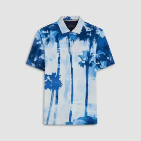 Hendrix Watercolor Tropics Print Polo Shirt