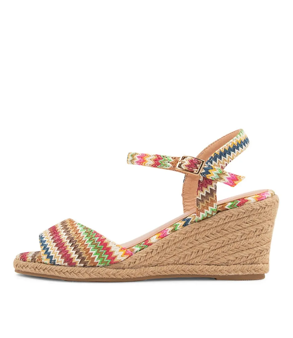 I LOVE BILLY Fimari Pop Zigzag Syn Raffia Sandals