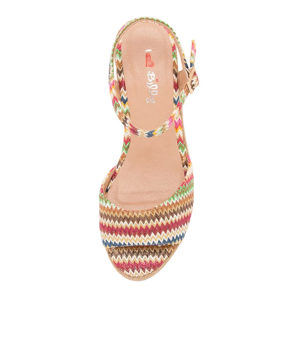 I LOVE BILLY Fimari Pop Zigzag Syn Raffia Sandals