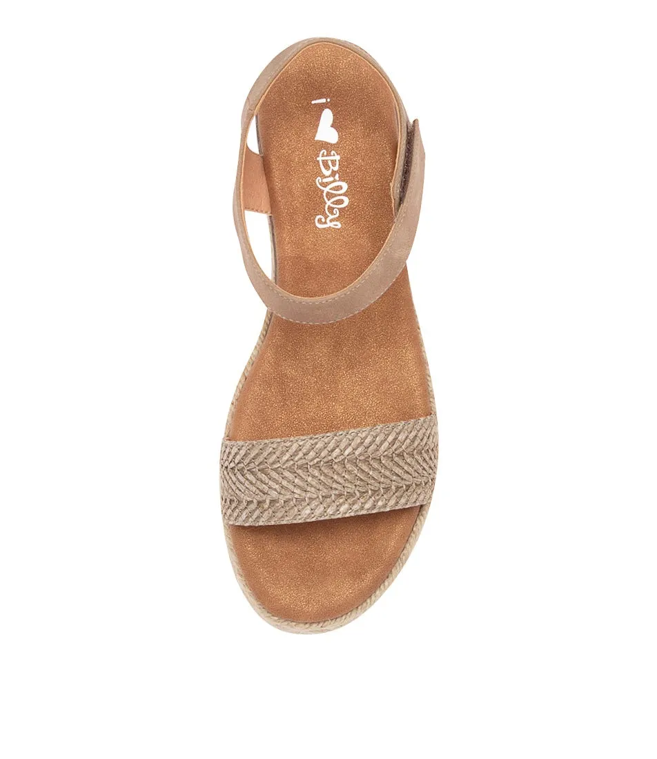 I LOVE BILLY Hilaro Cinnamon Taupe Syn Raffia Sandals