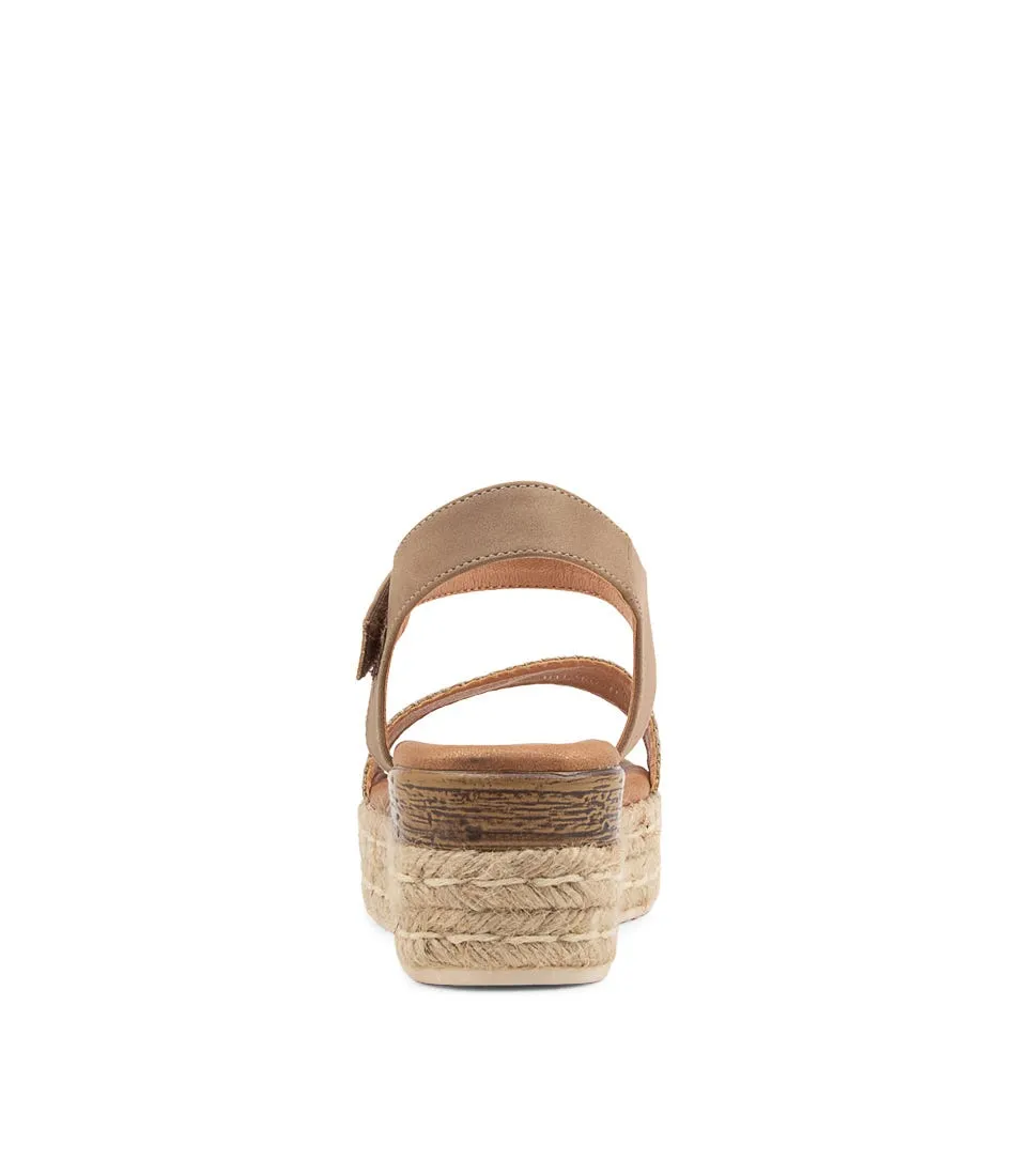 I LOVE BILLY Hilaro Cinnamon Taupe Syn Raffia Sandals