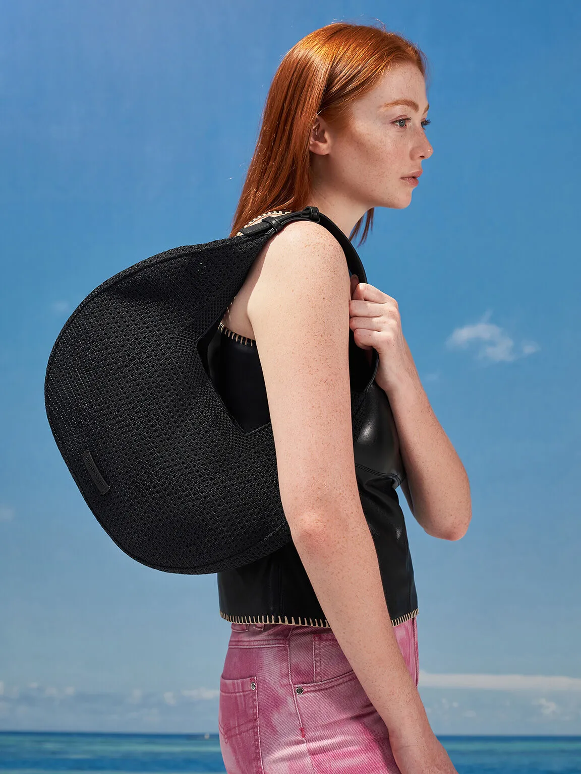 Ida Knitted Hobo Bag - Black