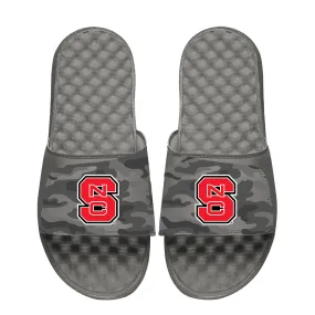 ISlide  NC State Wolfpack Youth Gray Camo Slide Sandals