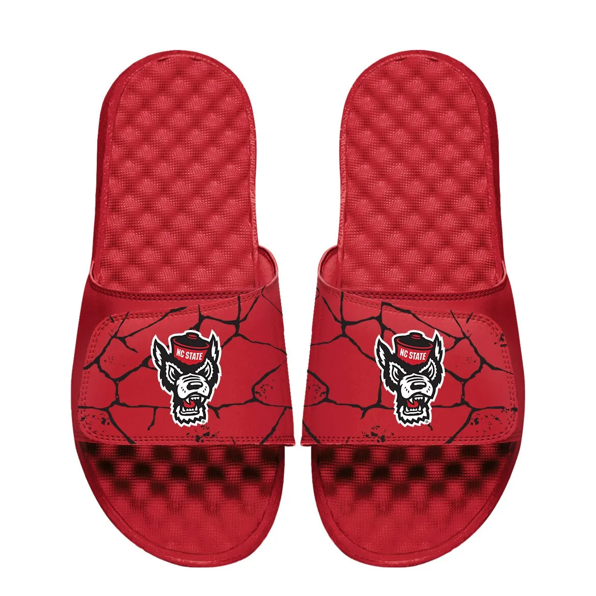 ISlide NC State Wolfpack Youth Red Shattered Slide Sandals