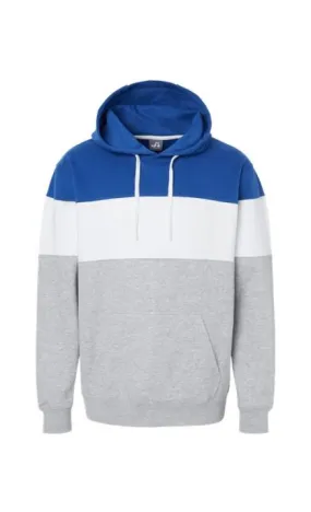 J. America 8644 Varsity Fleece Colorblocked Hooded Sweatshirt