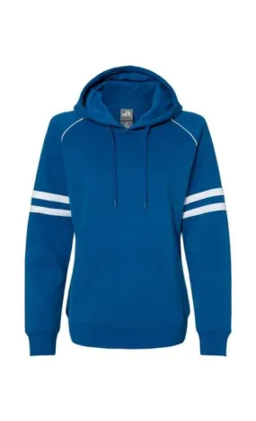 J. America 8645 Women's Varsity Fleece Piped Hooded Sweatshirt