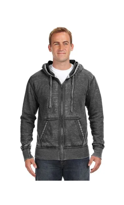 J America JA8916 Adult Vintage Zen Full-Zip Fleece Hooded Sweatshirt