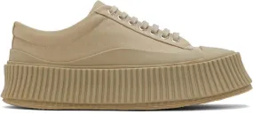 Jil Sander Beige Canvas Platform Sneakers