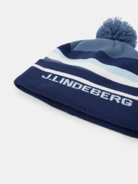 J.Lindeberg Stripe Beanie Hat Navy