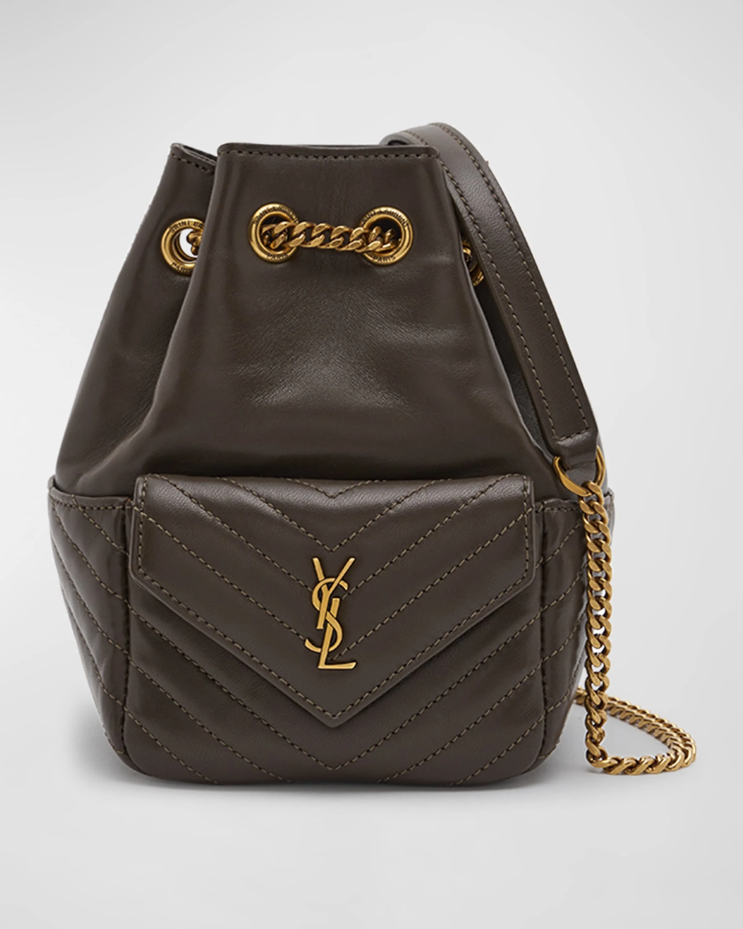 Joe Mini YSL Bucket Bag in Smooth Leather