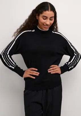 Kaffe Contrast Trim Sweater, Black