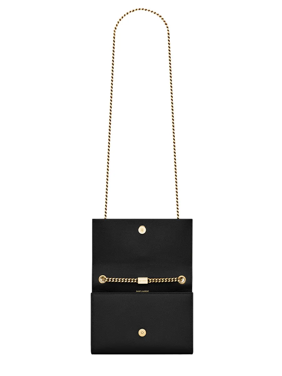 Kate Small Chain Bag With Tassel in Grain de Poudre Embossed Leather