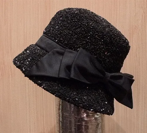 Kokin Sequined Bucket Hat in Black