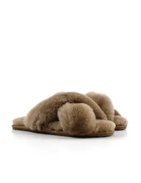 La Tribe      La Tribe - Crossover Sheepy Slipper (Tobacco)