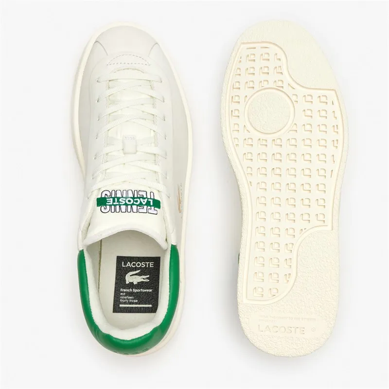 Lacoste Mens Baseshot Premium Trainers White/Green