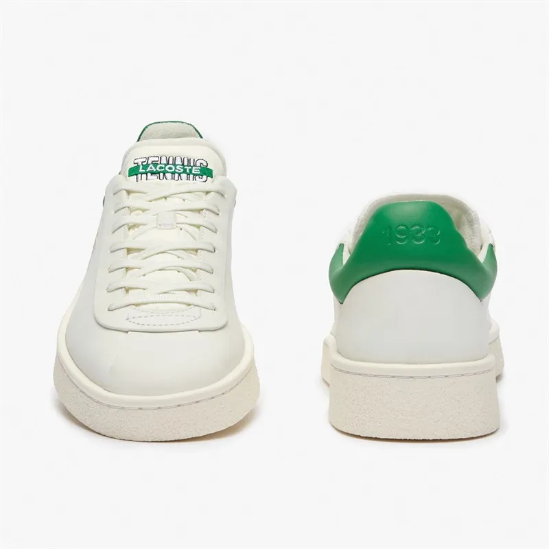 Lacoste Mens Baseshot Premium Trainers White/Green