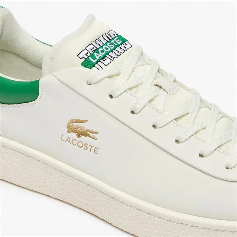 Lacoste Mens Baseshot Premium Trainers White/Green