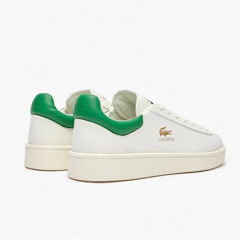 Lacoste Mens Baseshot Premium Trainers White/Green