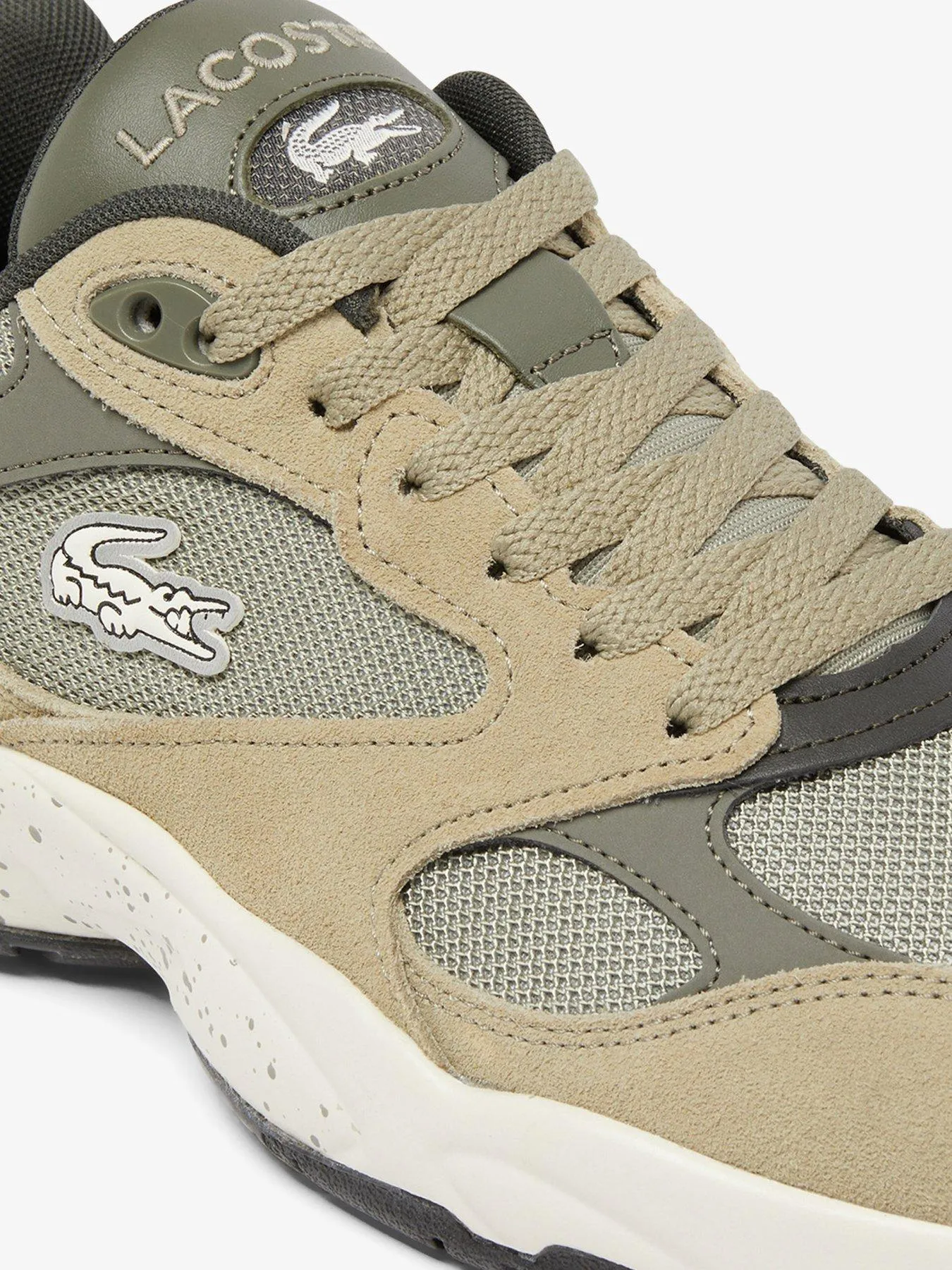 Lacoste Storm 96 Lo Vintage Suede Trainers - Khaki