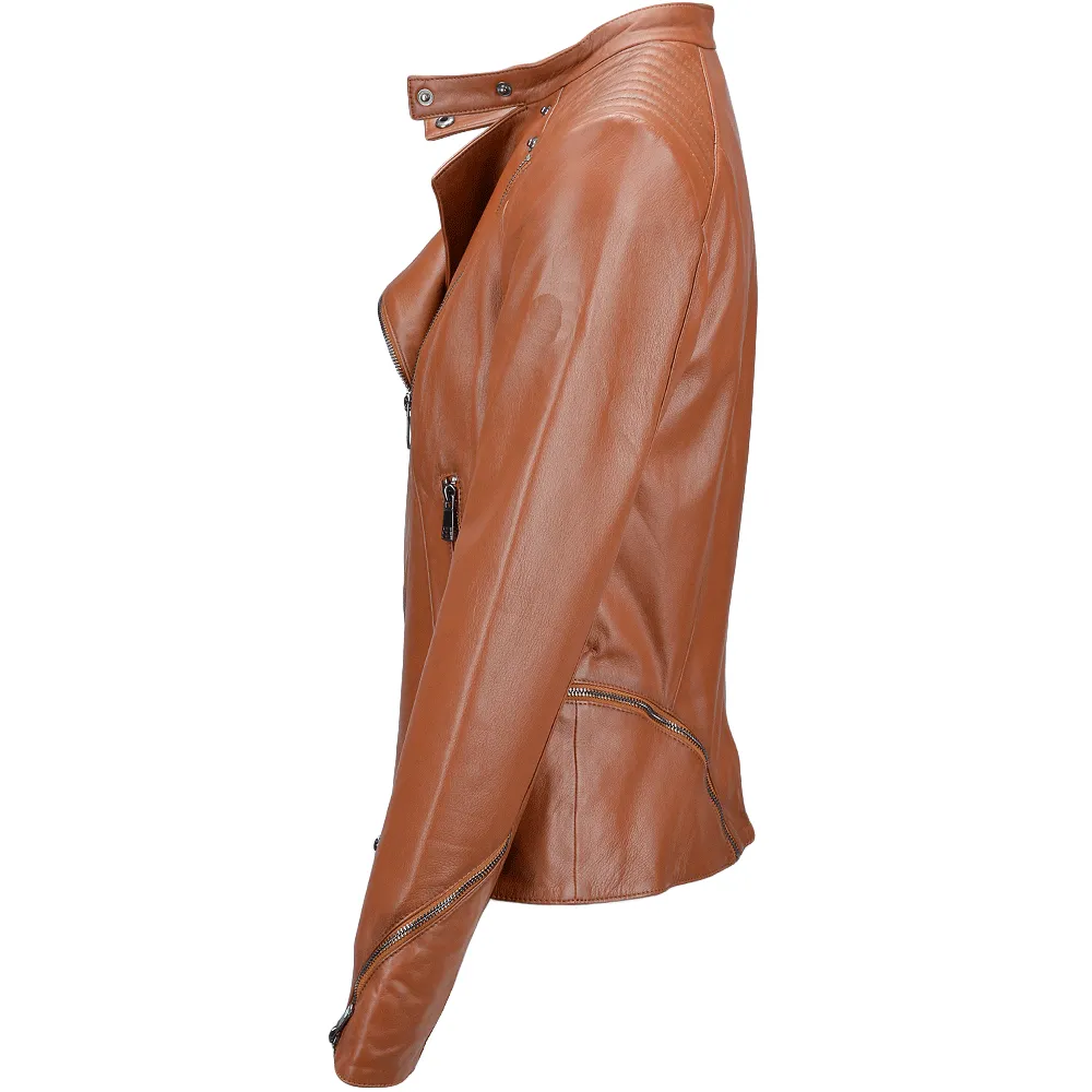 Ladies Jacket Leather Valuable Biker Fashion Wear 3