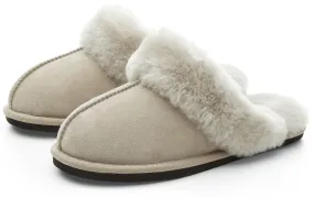 Ladies lambskin slipper, Light gray | Manufactum